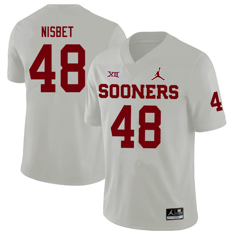 Men #48 Deuce Nisbet Oklahoma Sooners Jordan Brand College Football Jerseys Sale-White - Click Image to Close